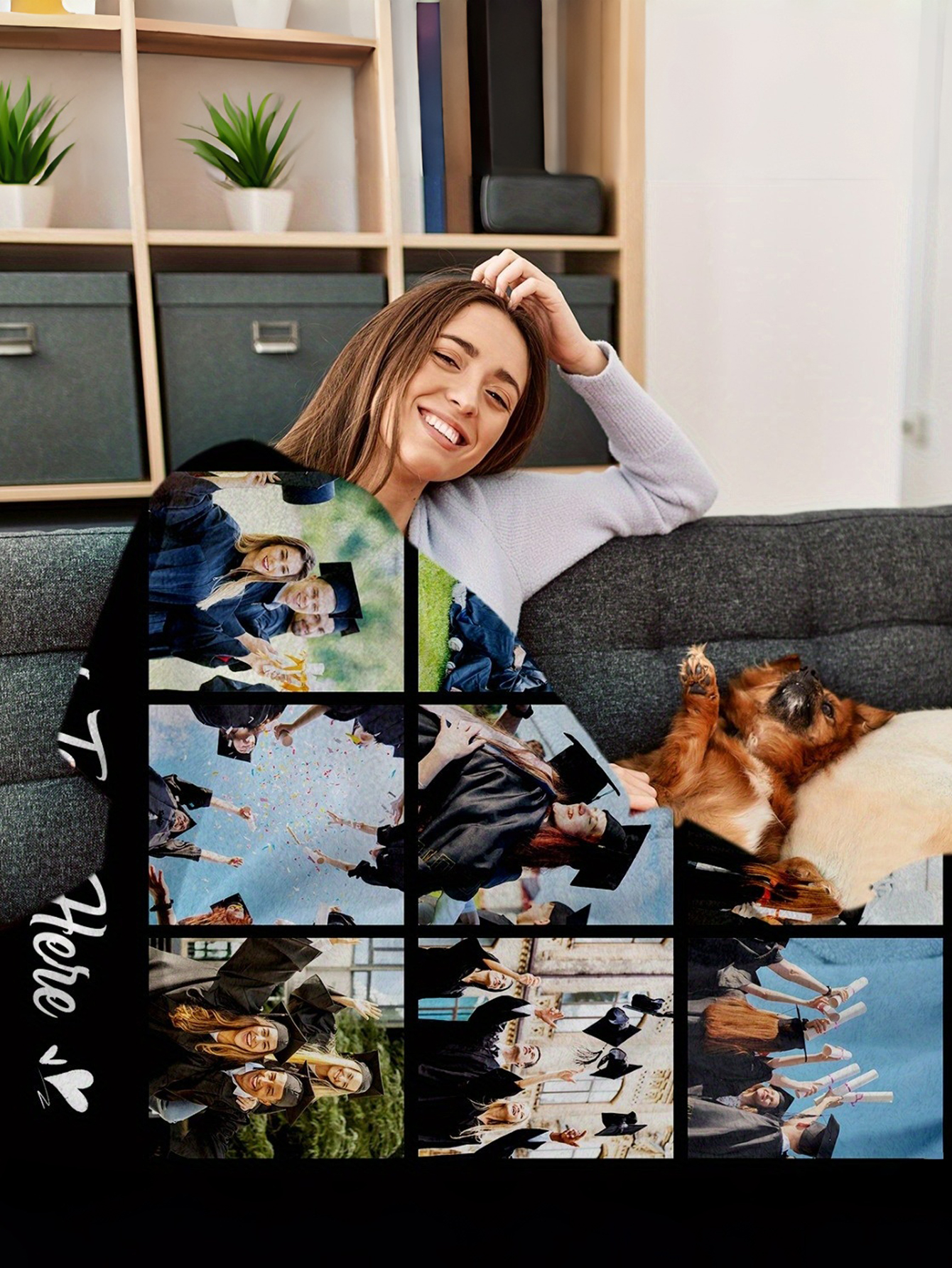 Custom Graduation Photo Flannel Blanket